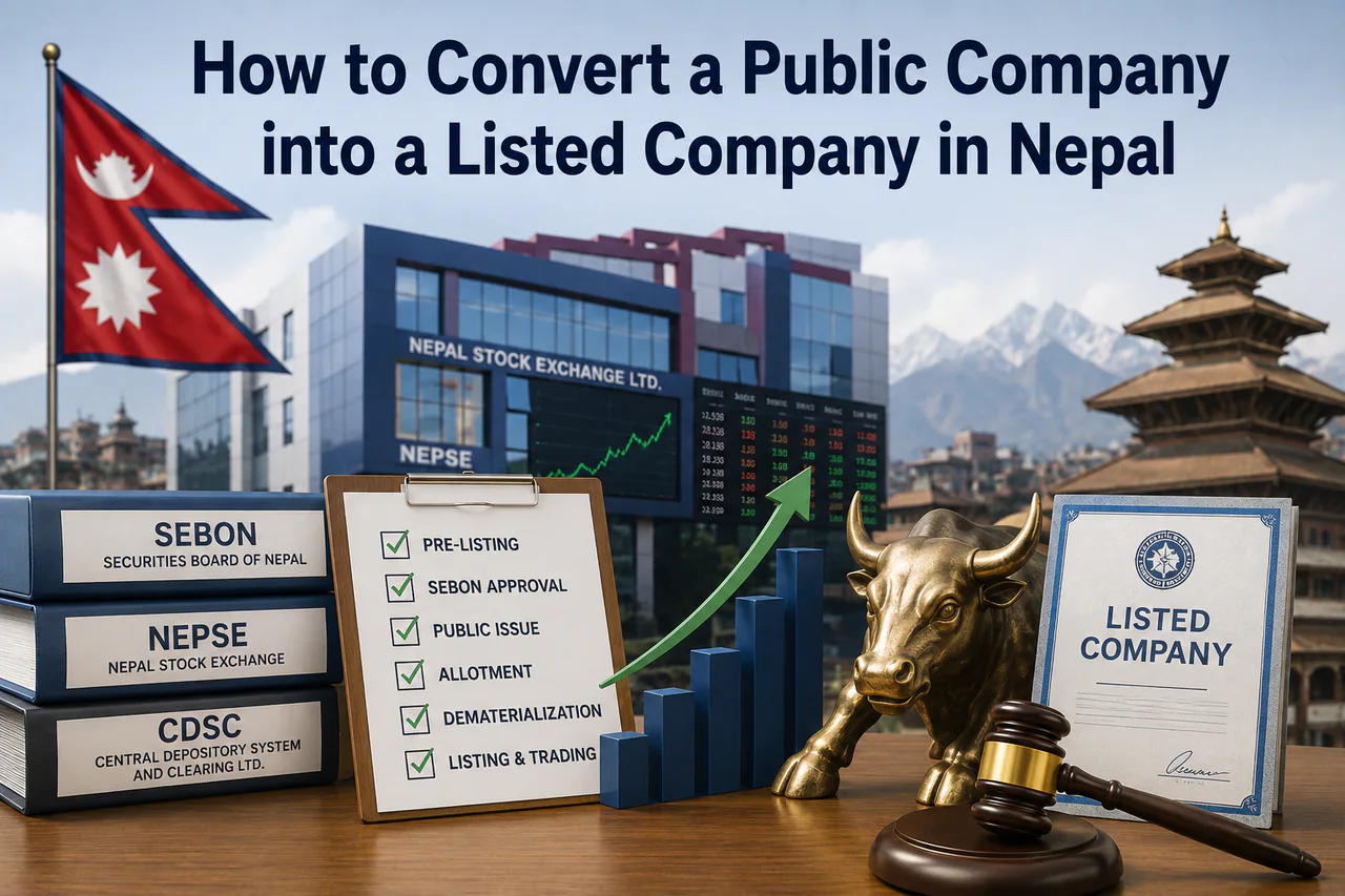 Converting a public company into a listed company in Nepal